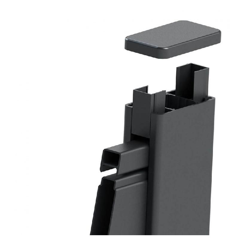Bouchon pour poteau aluminium - bouchonalu76x41 - finition pour clôture aluminium_2