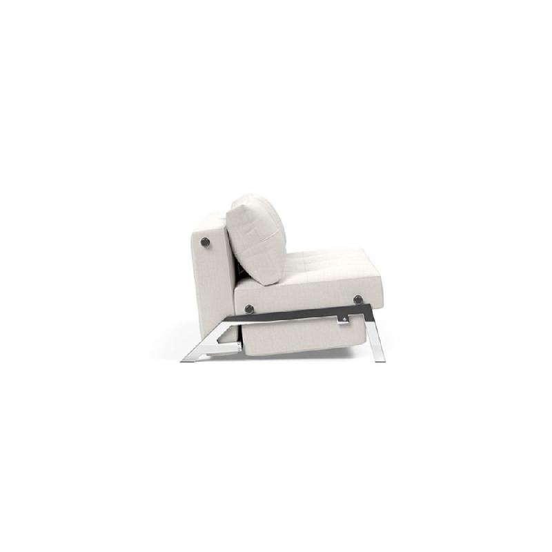 Canapé convertible design Cubed 02 Chrome - Innovation Living - 200x140 cm - Tissu Vivus Dusty Off White_2