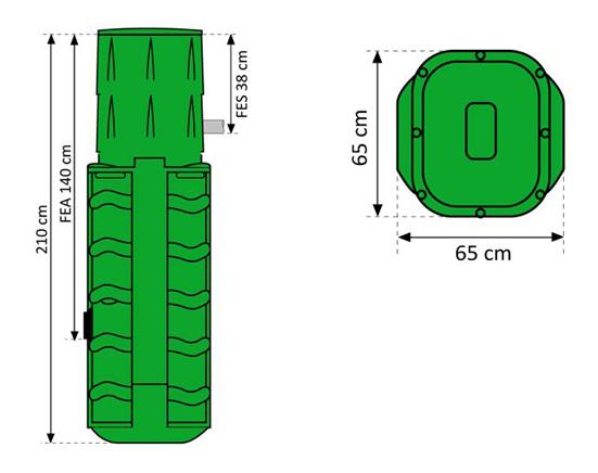 Poste de relevage Sanirel® - HT 210 cm - Cuve 500L, PEHD imputrescible, pour fil d'eau profond_2