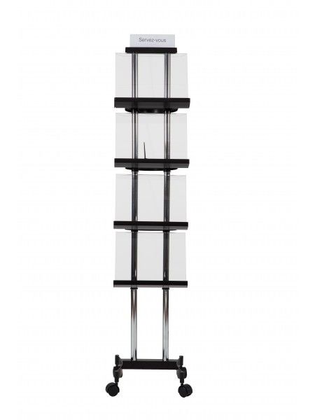 Ddpurslide - Présentoir mobile et ajustable - Alba - Compatible tout format, 4 roues, structure en chrome_2