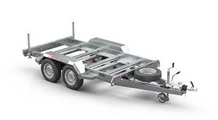 Remorque robuste  avec traverses réglables pour générateurs à boulonner, citernes et engins - 2 roues - CHASSIS PLANT - 560-2813-27-2-13_2
