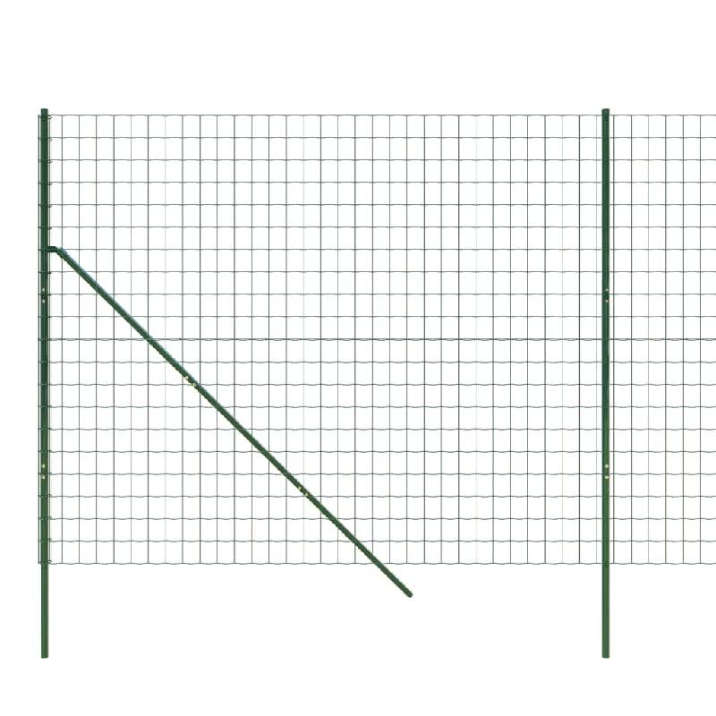 Vidaxl clôture en treillis métallique vert 1,6x10 m acier galvanisé 154068_2