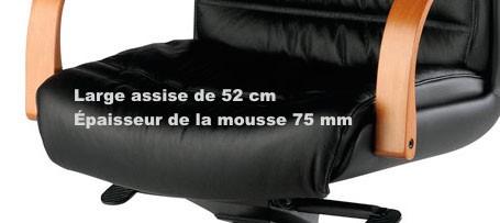 Fauteuil Directionnel avec accoudoirs  JOHN - Sitek - cuir noir_2