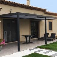 Pergola bioclimatique aluminium adossée 4x3m - modèles Kaline, Kalor, Kalice - lames orientables_2