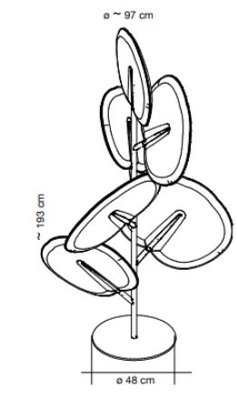 Totem acoustique BOTANIC - 6 panneaux orientables - Design Mario Trimarchi - Réf. 8035 FR207_2