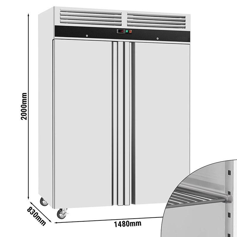 Armoire congélateur en inox double portes pleines - 1400 L_2