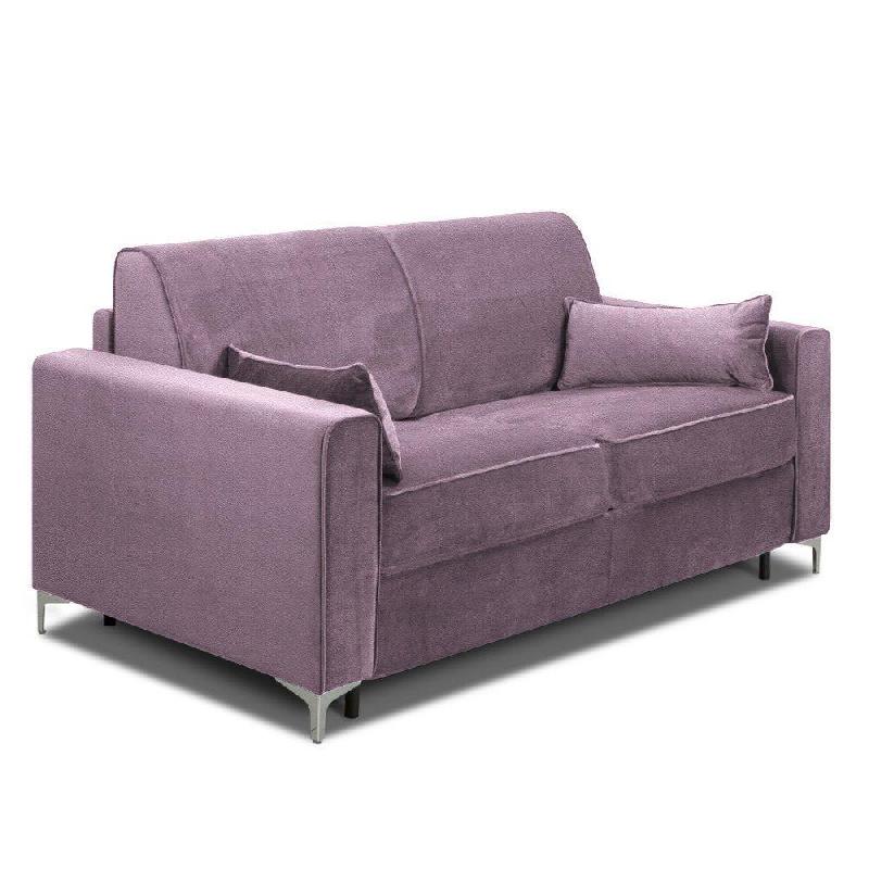 Canapé convertible express Jackson 140 cm - sommier à lattes - cuir vachette parme - matelas 16 cm_2