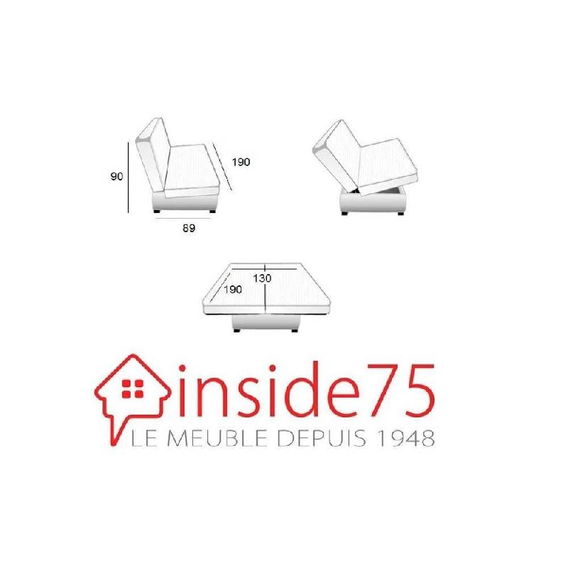 Clic Clac Luxe Convertible Caslano Rouge 130x190cm - Matelas 12cm en mousse HR 30kg/m3 - Coffre de rangement_2