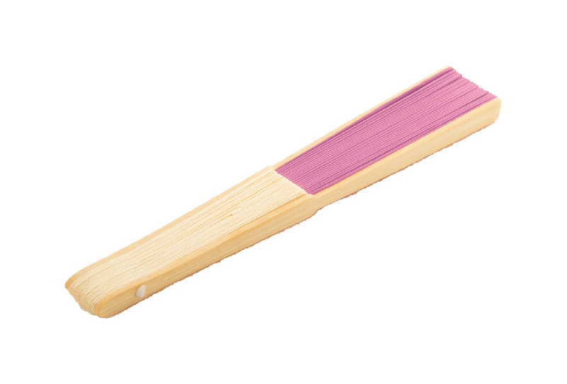 Éventail en papier - branches en bambou - couleur fuchsia - poids 17,3g_2