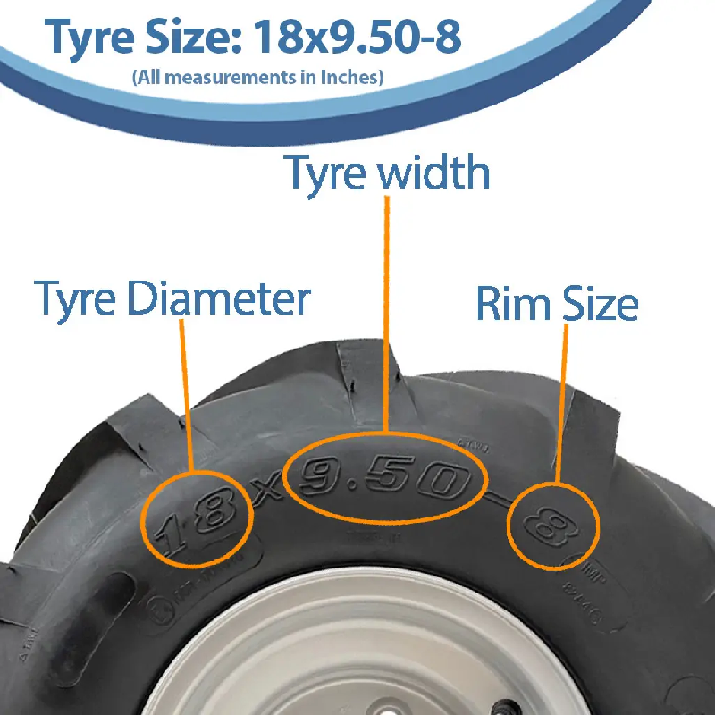 Roue P328 à centre ouvert, pneu 18x9,50-8 monté sur jante, rotavator à crampons, 4 goujons, entraxe de 100 mm_2
