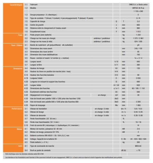Virtus 30 R AC - Transpalette électrique avec opérateur embarqué - OMG SRL - capacité 3.0 t_2