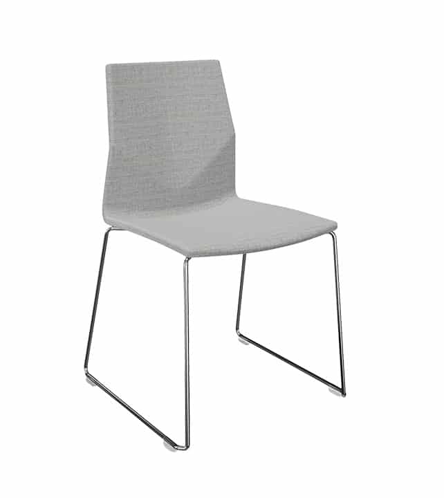 Chaise empilable Fourcast2® Line - dossier flexible en V, 8 couleurs disponibles, patins en téflon_2