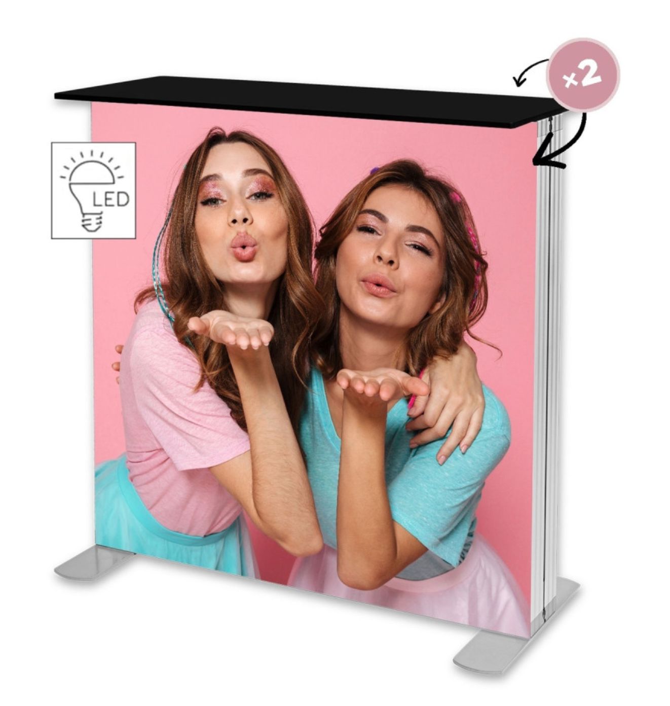 Comptoir publicitaire LED double face - Eclairage LED intégré - Design lumineux et attractif_2