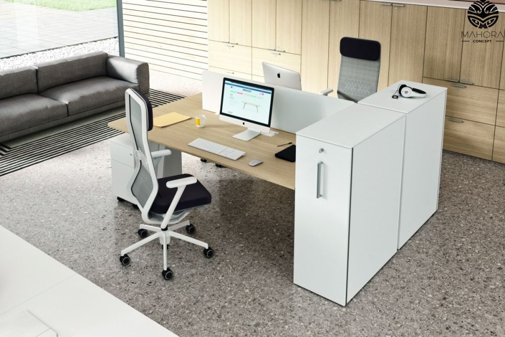 Take Off - Bureau open space Mahora - Plateau mélaminé personnalisable avec options multiples_2