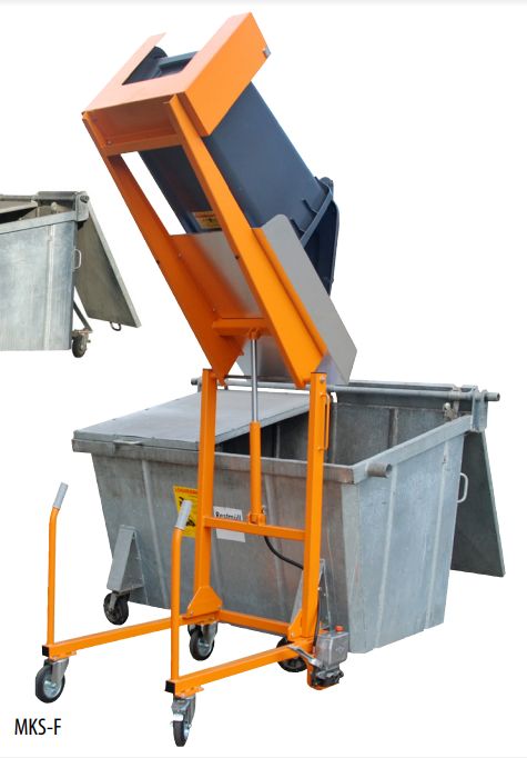 Type mks - basculeurs/élévateurs mobile de poubelles - bauer gmbh - déversement 120 et 240 l_2