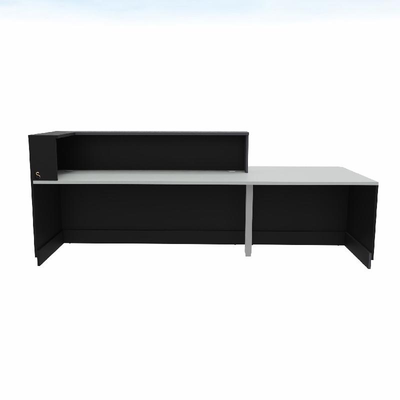 Bureau d'accueil mixte avec PMR Delta Plus - Mobel Linea - Gauche, Noir_3