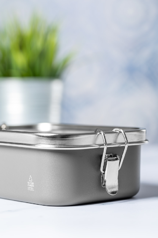 Boîte à lunch en acier inoxydable recyclé - 750 ml - corps coloré et couvercle contrasté_2