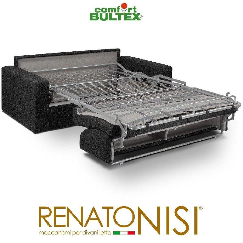 Canapé convertible express CRÉPUSCULE - Matelas 120 cm Comfort BULTEX® - Tweed gris graphite - Fabrication italienne_2