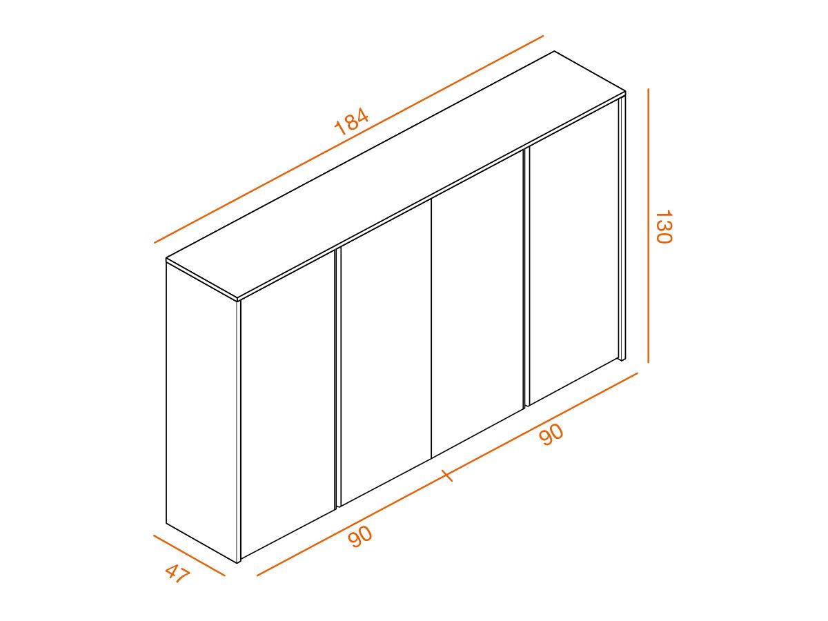 Armoire mi-haute à portes battantes laquée Olga O1 - L184 x H130 cm - Finition mate et résistante_2
