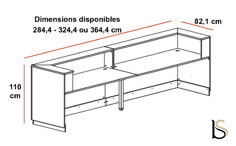 Grand bureau d'accueil droit Delta - Mobel Linea - 204, gris satin, Non_2