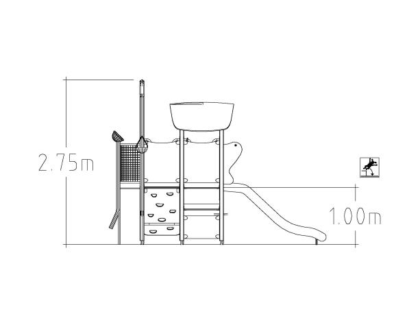 Structure multi-jeux 3 à 5 ans - Unimini Imse 8046914 - Hags - Poteaux bois et panneaux HPL_2