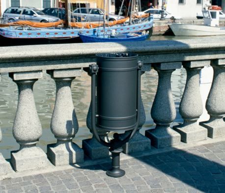 Poubelle publique 2274 000 - Melia - Neri - 37 L - Cylindrique - Fonte et acier galvanisé_2