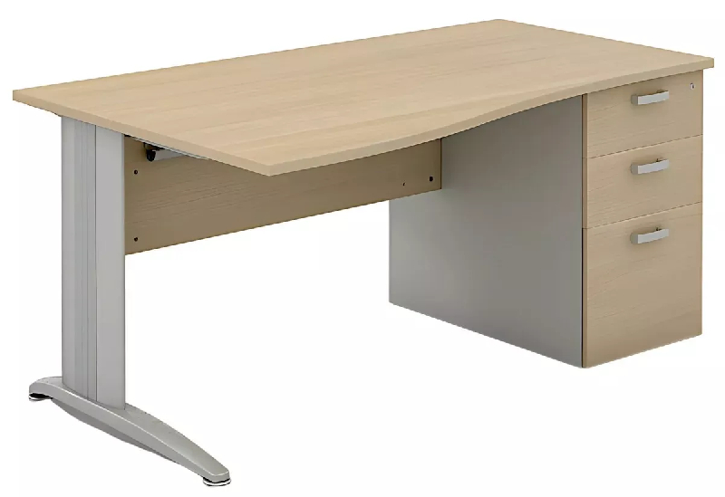 Bureau individuel sur caisson porteur avec goulotte passe-câbles So Enix_2