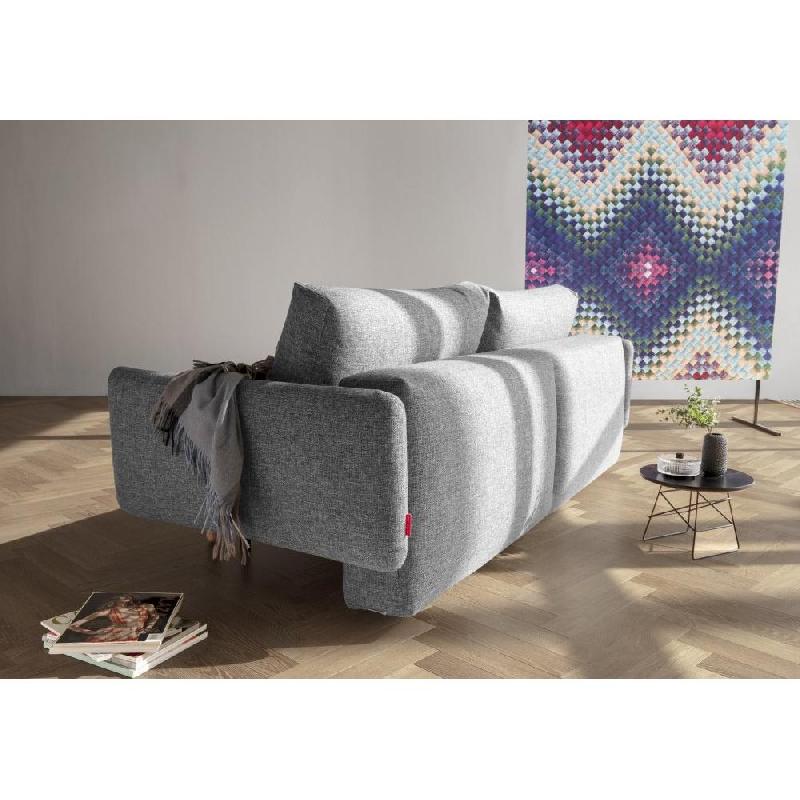 Innovation Living - Canapé design Frode Twist granite convertible lit 140x200 cm avec accoudoirs design et piétement en chêne clair_2