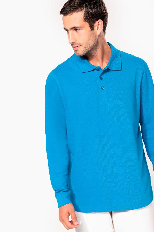 Polo piqué manches longues homme - Kariban - Réf: K256 - Coton prérétréci, 180 g/m², disponible en plusieurs tailles et coloris_2