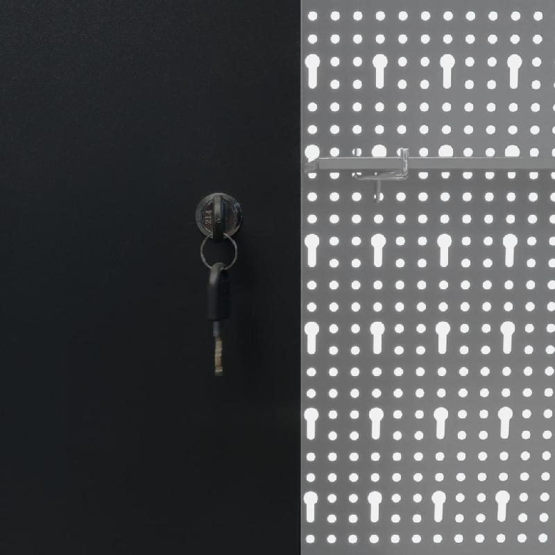 Vidaxl armoire à outils murale style industriel métal gris et noir 145366_2