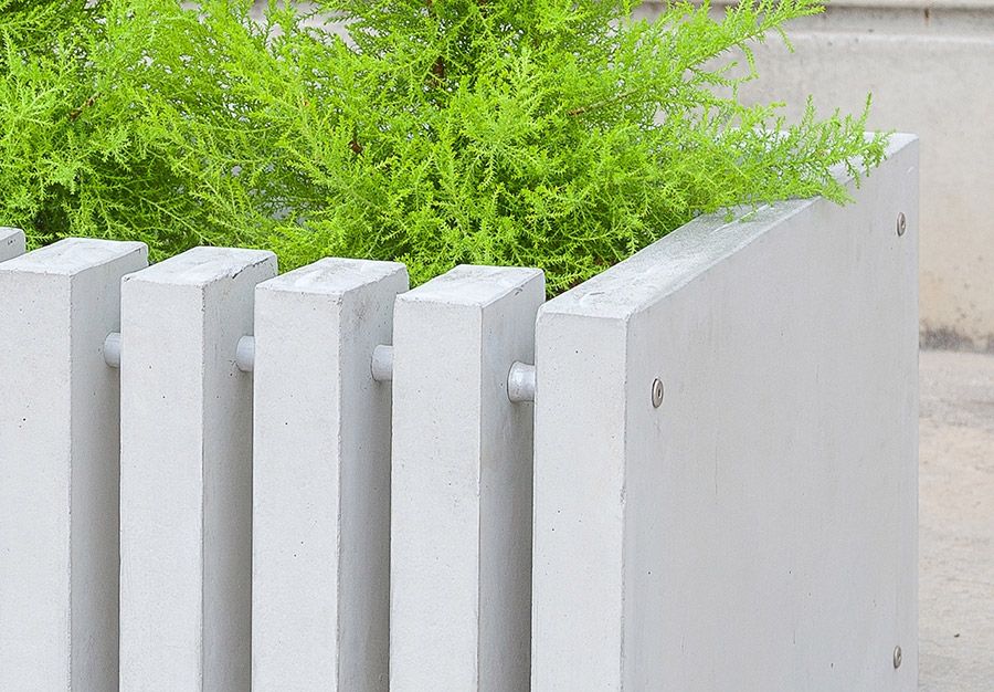 Jardinière 100 x 40 x 60 cm en béton renforcé par fibre de verre