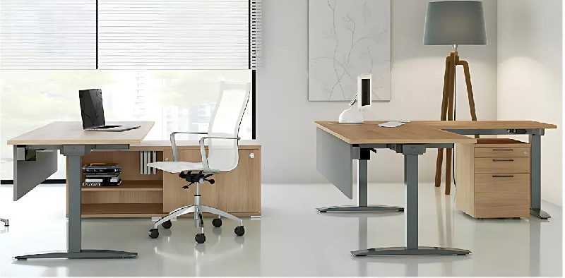 Bureau individuel avec retour réglable en hauteur à 3 moteurs So Baza_2