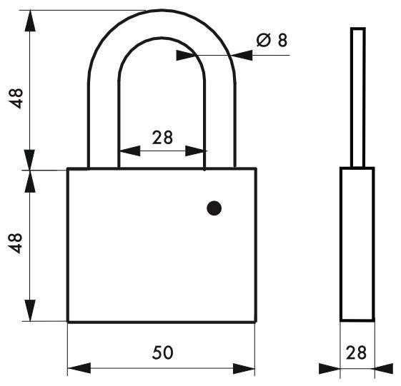 Cadenas à clé CP 50mm Thirard - Corps laiton, anse acier cémenté, sans cylindre, garantie 10 ans_2
