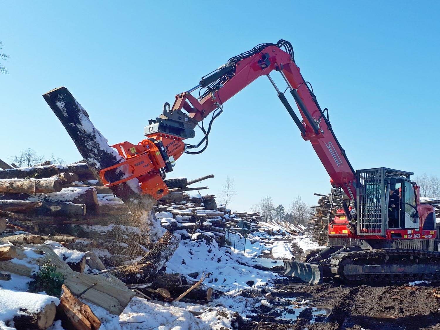 Grappin avec ouverture de 1280 mm pour travaux forestiers