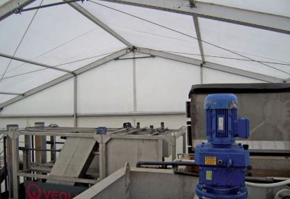 Tente de stockage fermée - structure aluminium renforcée - bâche opaque 650 g/m² - 25x15x4m - ancrage au sol avec platine_2