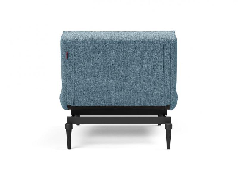 Innovation Living - Fauteuil-lit convertible Splitback Styletto 90x115 cm - Pieds fuseau noir - Tissu Mixed Dance Light Blue_2