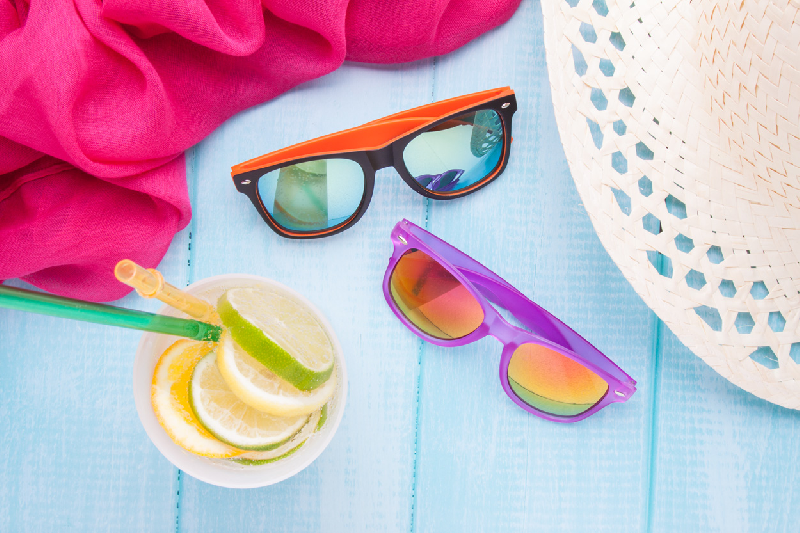 Lunettes de soleil en plastique - monture transparente - protection UV400 - couleur fuchsia_2