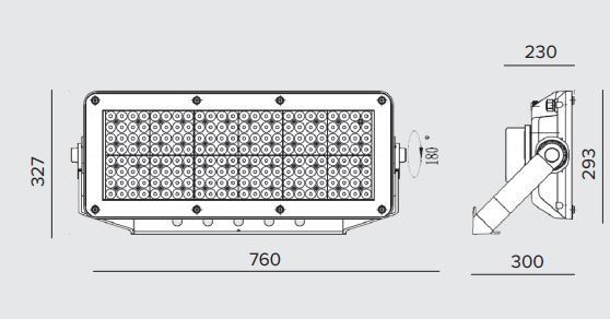 Apolo M - éclairages des grands espaces - Novatilu - LED 500W - luminaire orientable avec protection surtensions 20 kA_2