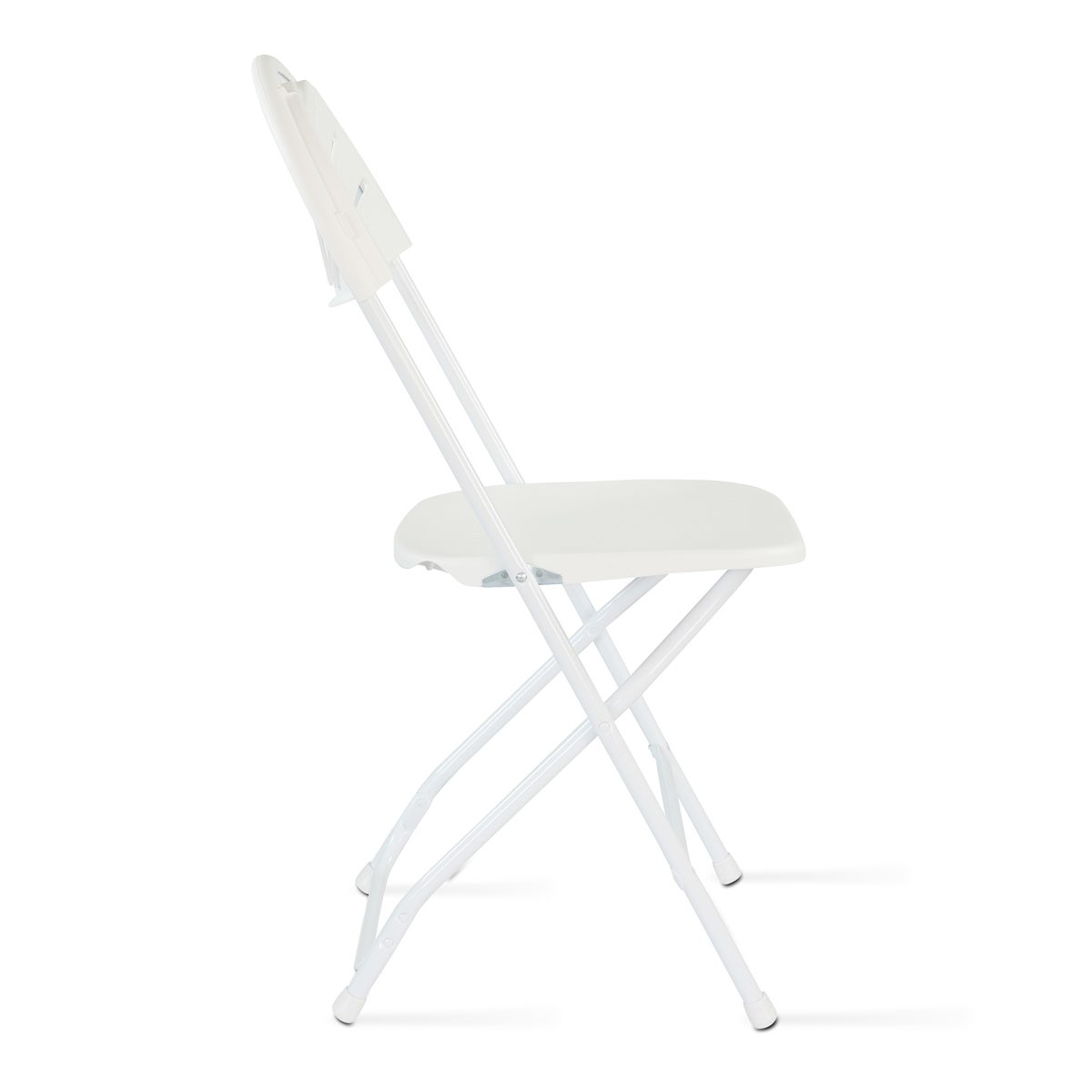 Chaise pliante blanche en plastique - structure acier et assise en résine haute densité - usage intérieur/extérieur_2