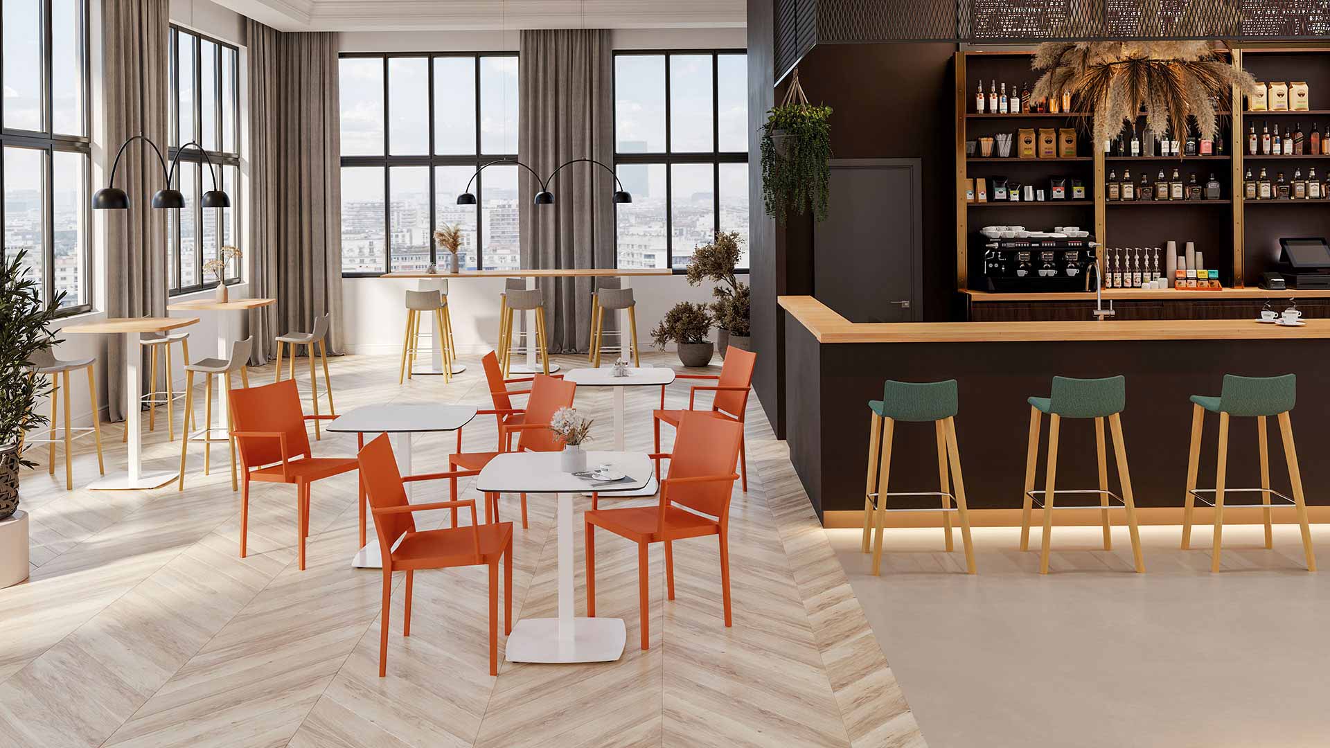 Chaise recyclable et hygiénique - LOGGIA - idéale pour espaces de détente, intérieur et extérieur, empilable par 12_2