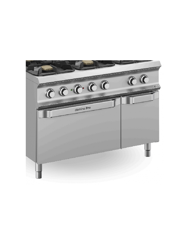 Fourneau 6 feux gaz sur four électrique GN 2/1 avec placard - Flex Burner haute puissance - Modèle IPX5 - 6x5.5 Kw - MBM_2