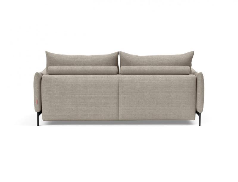 Canapé design convertible Malloy - Innovation Living - pieds métal - lit 150x200cm - tissu Kenya Gravel_2