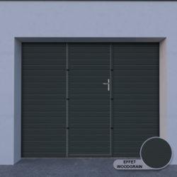 Porte de garage sectionnelle avec panneau rainuré et portillon - 2400 × 2000 mm_2