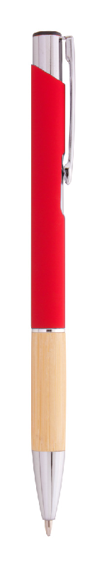 Stylo bille en aluminium - Grip en bambou - Finition caoutchoutée - Encre bleue - Gravure laser effet miroir_2