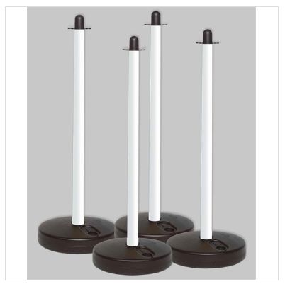 Poteau de signalisation en PVC de 900 mm de hauteur avec boucle pour chaînes