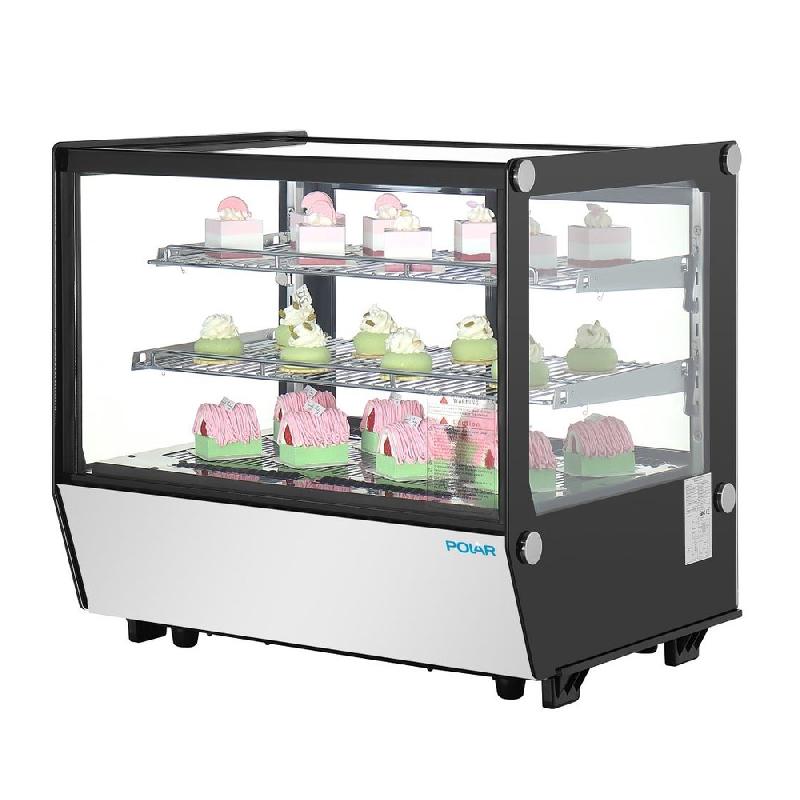 Vitrine de comptoir positive Série G carrée noire 120L - Polar - PG003_2