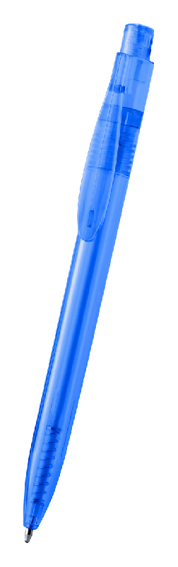 Stylo bille transparent en plastique RPET - encre bleue - couleur bleu - 8g_2