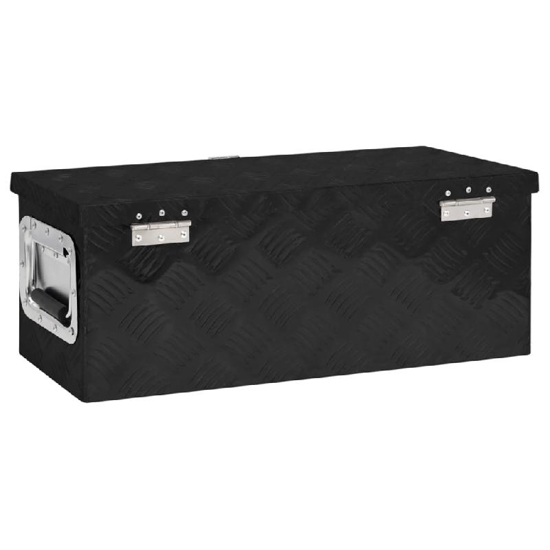 Vidaxl boîte de rangement noir 60x23,5x23 cm aluminium 152249_2