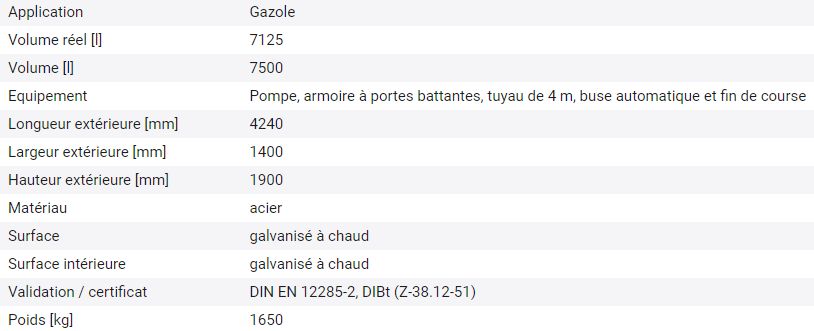 279014w - Cuve réservoir diesel stationnaire KA, 7500 litres - double paroi - avec armoire à portes battantes et pompe auto-aspirante_2