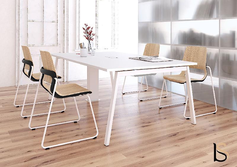 Table de réunion Born- Mobel Linea - Blanc 9010, Blanc, 300_2